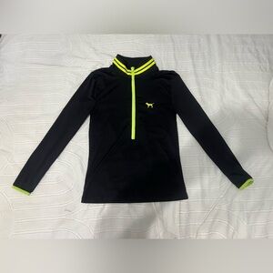 Pink Victorias Secret Black quarter zip long sleeve